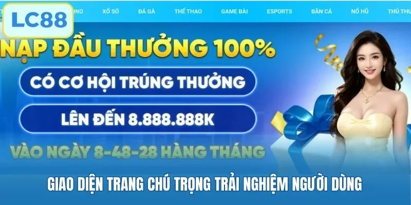Giao diện trang chú trọng trải nghiệm người dùng